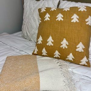 Matching boho throw blankets and pillow